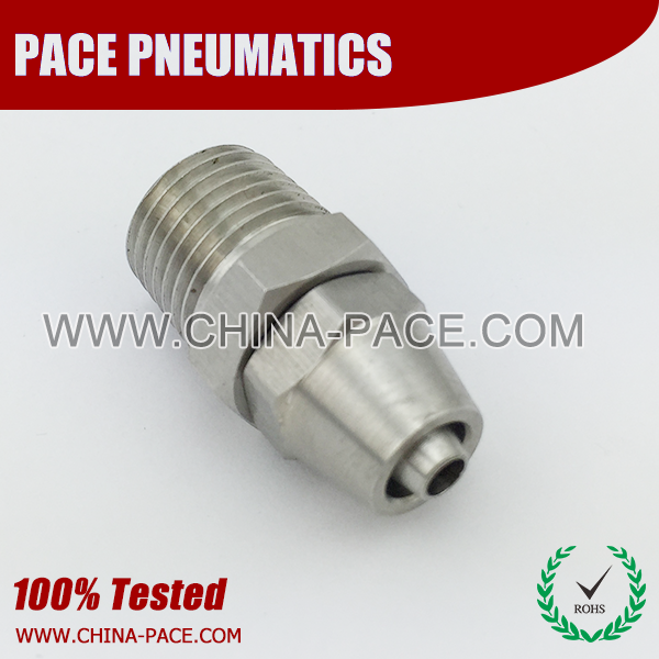 Male straight stainless steel two touch fittings, push on fittings, SUS rapid fittings